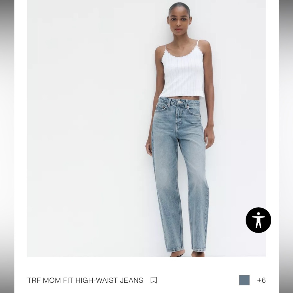 LNC Zara TRF MOM FIT HIGH-WAIST JEANS Acid wash